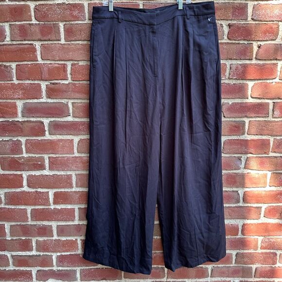 ANN TAYLOR $139 BLACK THE PLEATED WIDE LEG PANTS SZ 18 NEW - Picture 2 of 9